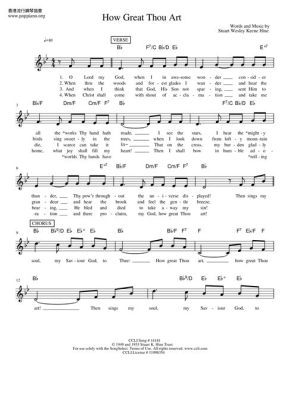 how great thou art sheet music how great is the power of faith